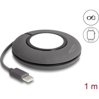 Delock USB Type-C  orsós töltő kábel Apple órákhoz 1 m szürke, mágneses