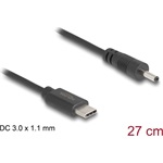 Delock USB Type-C  tápkábel - DC 3,0 x 1,1 mm méretű apa 27 cm