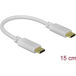 Delock USB-C -> USB-C M/M töltő adapter 0.15m fehér PD 100W, E-Marke