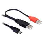Delock 2db USB-A 2.0 -> USB-B 2.0 mini 5pin M/M adatkábel 1m fekete