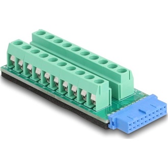 Delock USB csatlakozósorral ellátott hüvely - Csatlakozóblokkos adapter 20 tűs