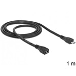 Delock USB-B 2.0 micro - USB-B 2.0 micro M/F adatkábel hosszabbító 1m fekete