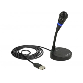 Delock USB mikrofon talppal és érintős némító gombbal