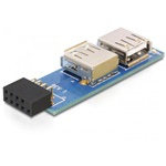 Delock USB-A Pinheader -> 2db USB-A 2.0 F/F adapter