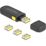 Delock USB port blokkoló szett A-típusú USB anya portok számára, 4 db. + lezáró eszköz