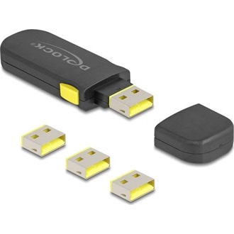 Delock USB port blokkoló szett A-típusú USB anya portok számára, 4 db. + lezáró eszköz