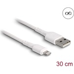 Delock USB-A 2.0 -> Lightning M/M töltőkábel 0.3m fehér