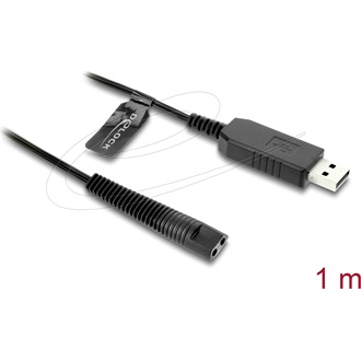 Delock USB töltőkábel 12 V elektromos borotvákhoz   kompatibilis a Braun 1, 3, 5, 7, 9 sorozattal   borotvatöltő csereká
