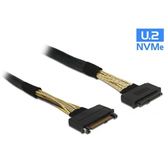 Delock U.2 SFF-8639-s bővítőkábel csatlakozódugóval > U.2 SFF-8639-s, csatlakozóhüvellyel, 0,5 m