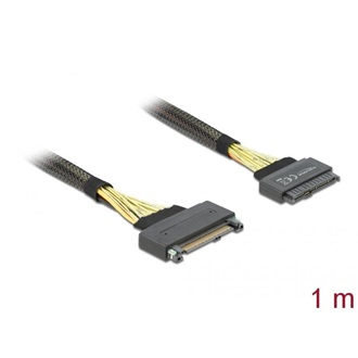 Delock U.2 SFF-8639 -> U.2 SFF-8639 M/F adatkábel hosszabbító 1m fekete