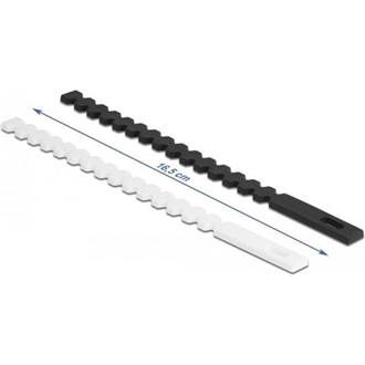 Delock Újrahasználható, flexibilis kábelkötő, 20 db. fekete / fehér