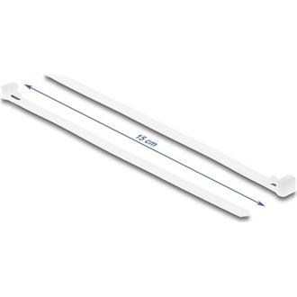 Delock Újrahasználható kábelkötegelő H 150 x Sz 7,2 mm 100 db. Fehér