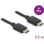 Delock HDMI 2.1 -> HDMI 2.1 M/M video kábel 0.5m fekete