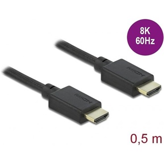 Delock HDMI 2.1 -> HDMI 2.1 M/M video kábel 0.5m fekete