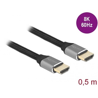 Delock certified HDMI 2.1 -> HDMI 2.1 M/M video kábel 0.5m szürke