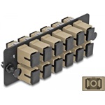 Delock Üvegszálas Adapter Panel SC Simplex OM1 / OM2 12 Port bézs