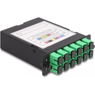 Delock Üvegszálas HD (nagy sűrűségű) kazetta MPO apa - 12 db. SC Simplex anya, 12 üvegszál,