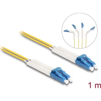 Delock Üvegszálas optikai kábel LC Duplex - LC Duplex egyszerű módozatú, OS2 hajlított, 1 m