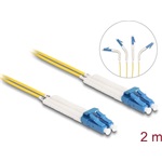Delock Üvegszálas optikai kábel LC Duplex - LC Duplex egyszerű módozatú, OS2 hajlított, 2 m