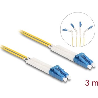 Delock Üvegszálas optikai kábel LC Duplex - LC Duplex egyszerű módozatú, OS2 hajlított, 3 m