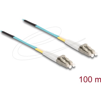 Delock Üvegszálas optikai kábel LC Duplex - LC Duplex egyszerű többszörös, OM3, 100 m