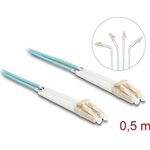 Delock Üvegszálas optikai kábel LC Duplex - LC Duplex egyszerű többszörös, OM3 hajlított, 0,5 m