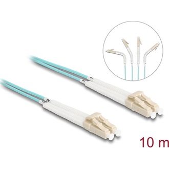 Delock Üvegszálas optikai kábel LC Duplex - LC Duplex egyszerű többszörös, OM3 hajlított, 10 m