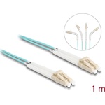 Delock Üvegszálas optikai kábel LC Duplex - LC Duplex egyszerű többszörös, OM3 hajlított, 1 m