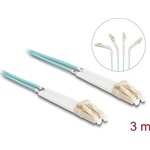 Delock Üvegszálas optikai kábel LC Duplex - LC Duplex egyszerű többszörös, OM3 hajlított, 3 m