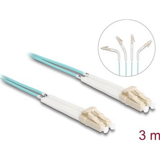 Delock Üvegszálas optikai kábel LC Duplex - LC Duplex egyszerű többszörös, OM3 hajlított, 3 m
