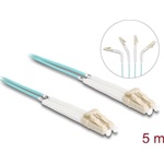 Delock Üvegszálas optikai kábel LC Duplex - LC Duplex egyszerű többszörös, OM3 hajlított, 5 m