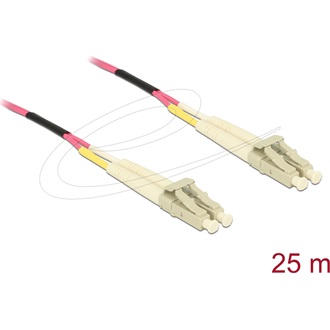 Delock Üvegszálas optikai kábel LC Duplex - LC Duplex egyszerű többszörös, OM4, 25 m