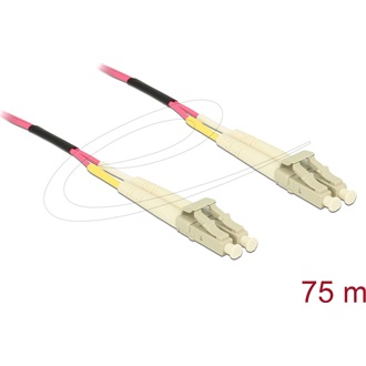Delock Üvegszálas optikai kábel LC Duplex - LC Duplex egyszerű többszörös, OM4, 75 m