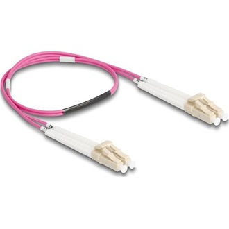 Delock Üvegszálas optikai kábel LC Duplex - LC Duplex egyszerű többszörös, OM4 hajlított, 0,5 m