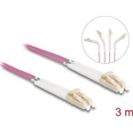 Delock Üvegszálas optikai kábel LC Duplex - LC Duplex egyszerű többszörös, OM4 hajlított, 3 m