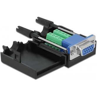 Delock VGA -> Terminal block 10pin F/F csatlakozóaljzat fekete