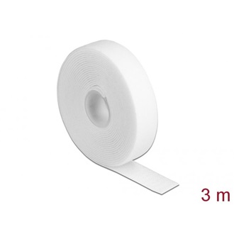 Delock Velcro fehér ragasztó szalag guriga Hx 3 m x Sz 20 mm