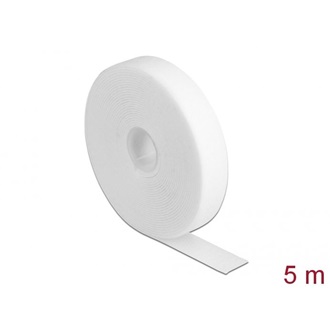Delock Velcro fehér ragasztó szalag guriga Hx 5 m x Sz 20 mm