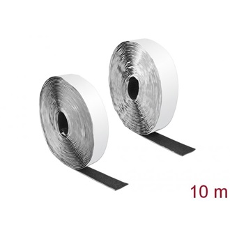 Delock Velcro öntapadó tépőzáras szalag-szett, H 10 m és Sz 25 mm fekete