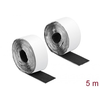 Delock Velcro öntapadó tépőzáras szalag-szett, H 5 m és Sz 50 mm fekete