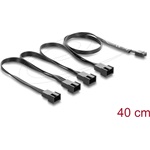 Delock Ventilátorkábel 1 x 4 tűs PWM csatlakozóaljzat - 4 x 4 tűs PWM csatlakozó, fekete   40 cm hosszú, 20 cm-es elágaz