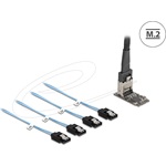 Delock Vezérlő M.2 2242 kulcs B+M apa - 4 x SATA 1 m hosszú kábellel