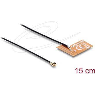 Delock WiFi 2,4 GHz Antenna I-PEX Inc., MHF  I-dugó 2 - 3 dBi mindenirányban rögzíthető, csatlakozó kábellel (1.13, 15 c