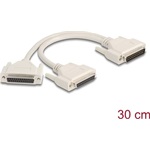 Delock Y osztott kábeles adapter D-Sub 25 tűs apa - 2 x D-Sub 25 tűs anya csavarokkal 30 cm