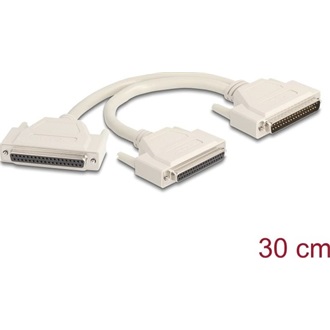 Delock Y osztott kábeles adapter D-Sub 37 tűs apa - 2 x D-Sub 37 tűs anya csavarokkal 30 cm