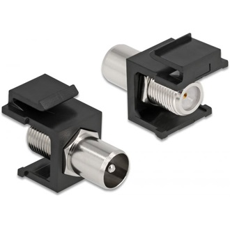 Delock IEC 60169-2 -> F M/M keystone modul fekete