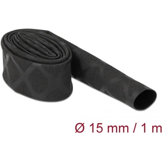 Delock Zsugorcső X-mintás nem csúszós 1 m x 15 mm fekete