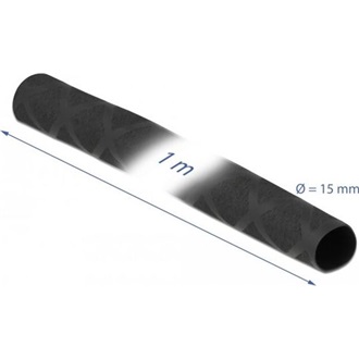 Delock Zsugorcső X-mintás nem csúszós 1 m x 15 mm fekete