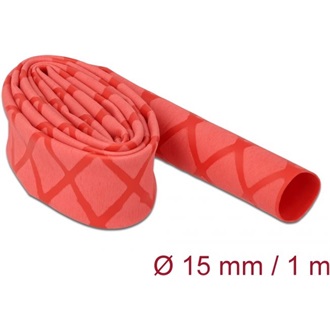 Delock Zsugorcső X-mintás nem csúszós 1 m x 15 mm piros