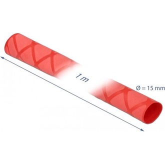 Delock Zsugorcső X-mintás nem csúszós 1 m x 15 mm piros